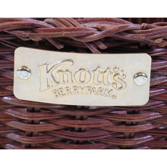 Knotts Berry Farm Wicker Basket Divider Round Multi-Use Organizer Rustic Vintage - Picture 5 of 5